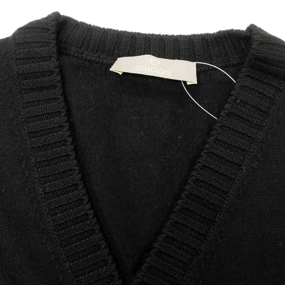 【中古】クルチアーニ CRUCIANI ハイゲージ ウール カーディガン ブラック【 46 】【 状態ランクC 】【 メンズ 】