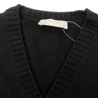 【中古】クルチアーニ CRUCIANI ハイゲージ ウール カーディガン ブラック【 46 】【 状態ランクC 】【 メンズ 】