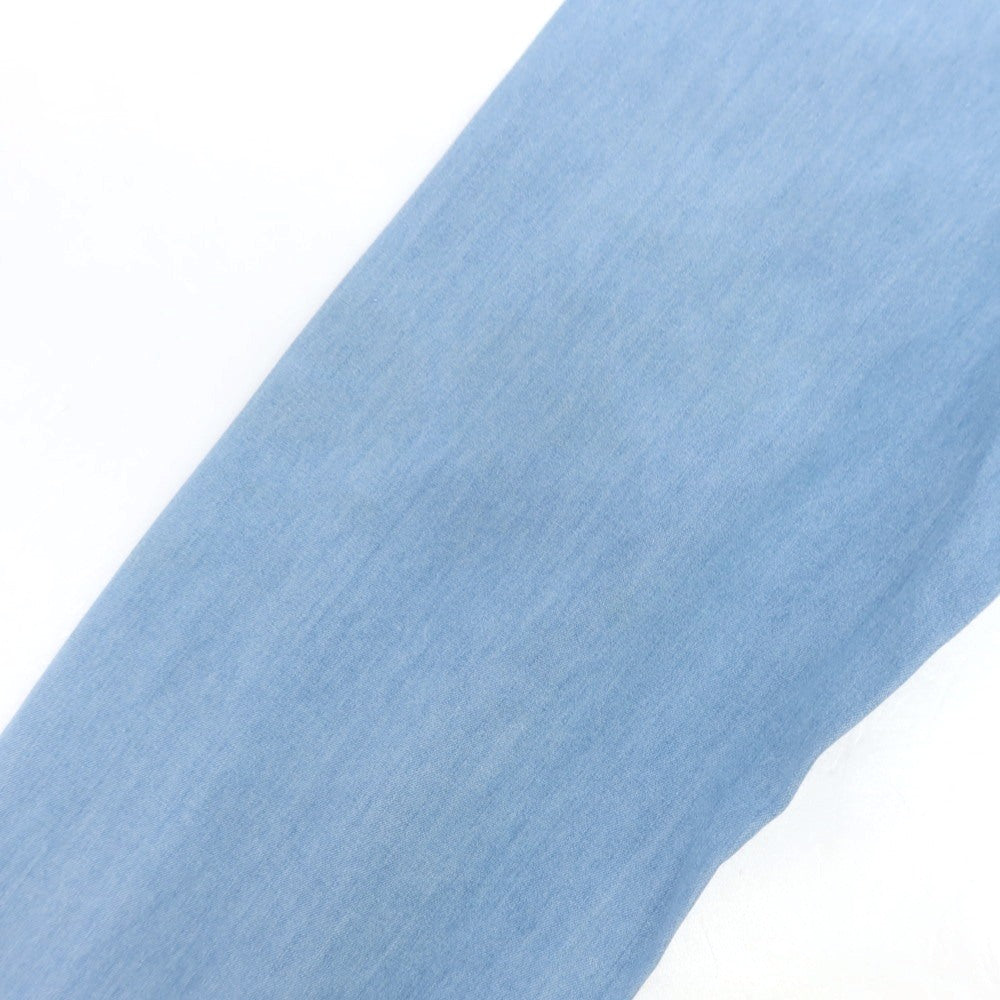 【中古】フィナモレ Finamore コットン ダンガリー ホリゾンタルカラー カジュアルシャツ ライトブルー【 39 】【 状態ランクD 】【 メンズ 】