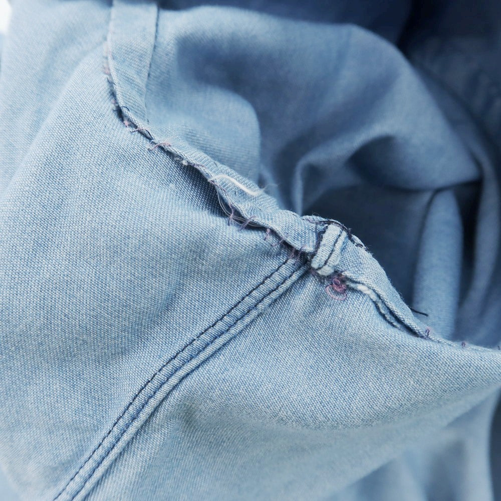 【中古】フィナモレ Finamore コットン ダンガリー ホリゾンタルカラー カジュアルシャツ ライトブルー【 39 】【 状態ランクD 】【 メンズ 】