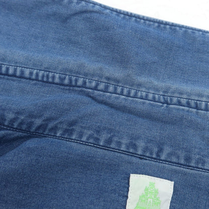 【中古】フィナモレ Finamore コットン ダンガリー カッタウェイ カジュアルシャツ ブルー【 39 】【 状態ランクC 】【 メンズ 】