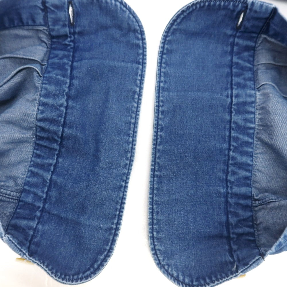 【中古】フィナモレ Finamore コットン ダンガリー カッタウェイ カジュアルシャツ ブルー【 39 】【 状態ランクC 】【 メンズ 】