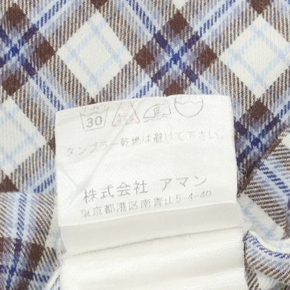【中古】フィナモレ Finamore コットン チェック カッタウェイ カジュアルシャツ ブラウンxホワイト【 40 】【 状態ランクB 】【 メンズ 】