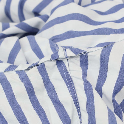 【中古】フィナモレ Finamore コットン ストライプ ワイドカラー ドレスシャツ ネイビーxホワイト【 38 】【 状態ランクC 】【 メンズ 】