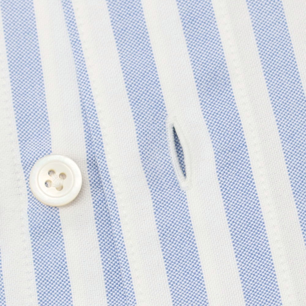 【中古】フィナモレ Finamore コットン ストライプ ホリゾンタルカラー ドレスシャツ ネイビーxホワイト【 38 】【 状態ランクB 】【 メンズ 】