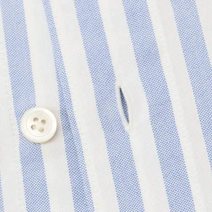 【中古】フィナモレ Finamore コットン ストライプ ホリゾンタルカラー ドレスシャツ ネイビーxホワイト【 38 】【 状態ランクB 】【 メンズ 】