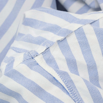 【中古】フィナモレ Finamore コットン ストライプ ホリゾンタルカラー ドレスシャツ ネイビーxホワイト【 38 】【 状態ランクB 】【 メンズ 】