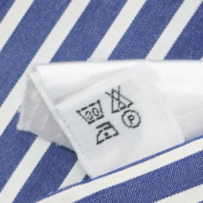 【中古】フィナモレ Finamore コットン ストライプ ホリゾンタルカラー ドレスシャツ ネイビーxホワイト【 38 】【 状態ランクB 】【 メンズ 】