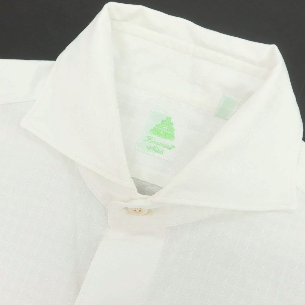 【中古】フィナモレ Finamore コットン ホリゾンタルカラー ドレスシャツ ホワイト【 38 】【 状態ランクC 】【 メンズ 】