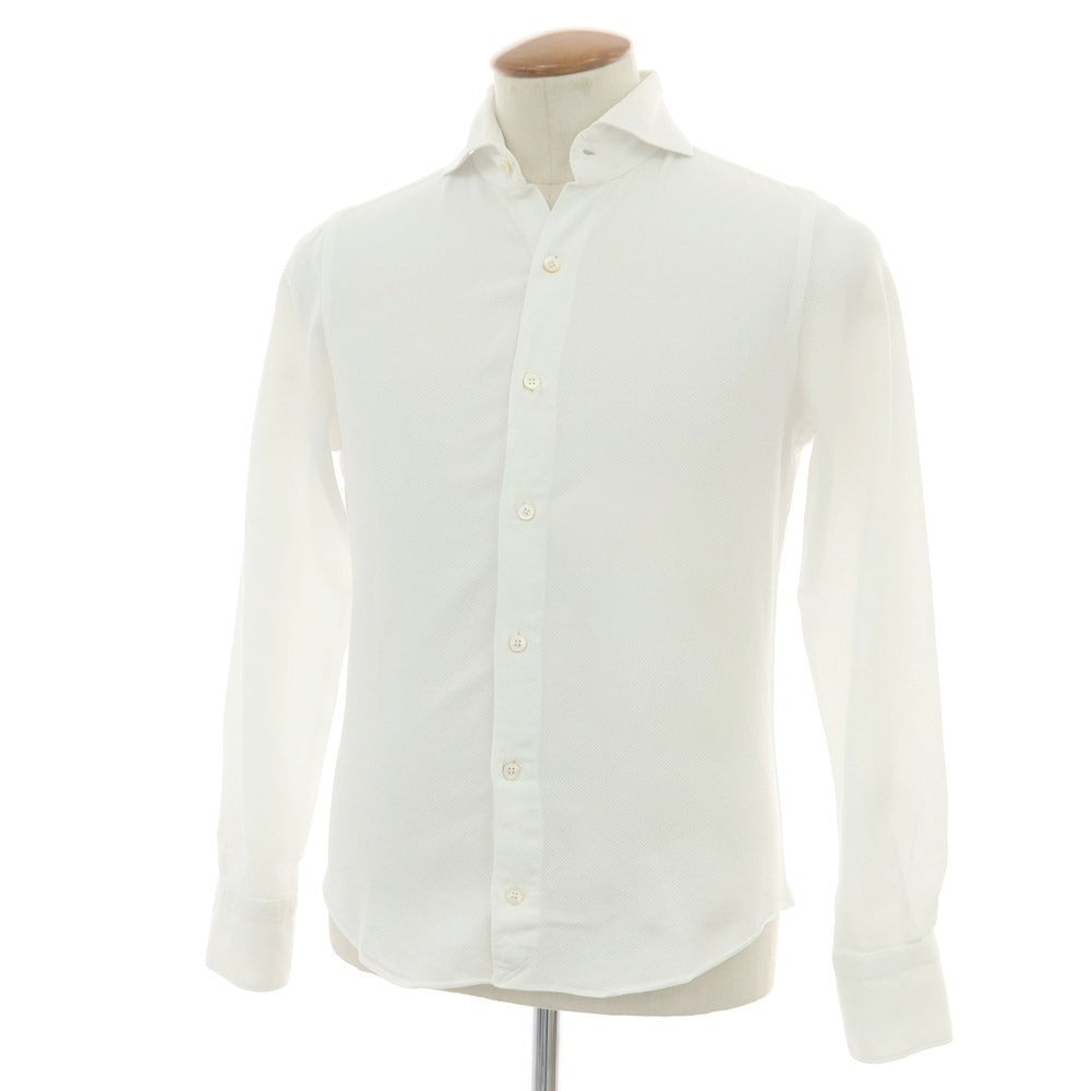 【中古】フィナモレ Finamore コットン ホリゾンタルカラー ドレスシャツ ホワイト【 39 】【 状態ランクC 】【 メンズ 】