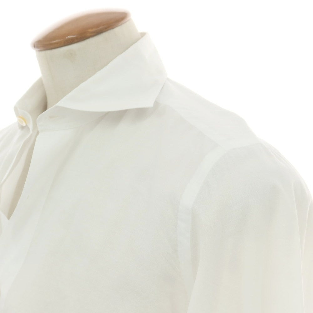 【中古】フィナモレ Finamore コットン ワイドカラー ドレスシャツ ホワイト【 M 】【 状態ランクC 】【 メンズ 】