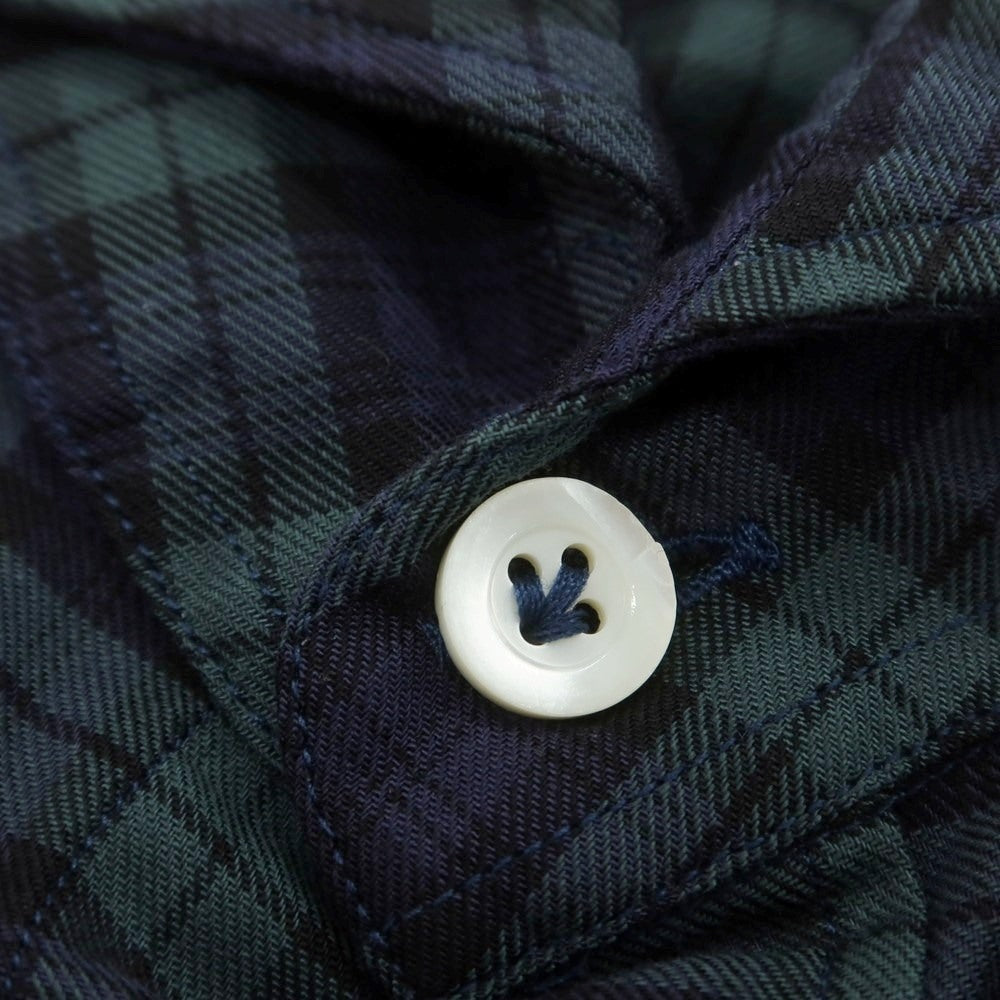 【中古】ジャンネット giannetto コットン チェック ホリゾンタルカラー カジュアルシャツ ネイビーxグリーン【 38 】【 状態ランクB 】【 メンズ 】