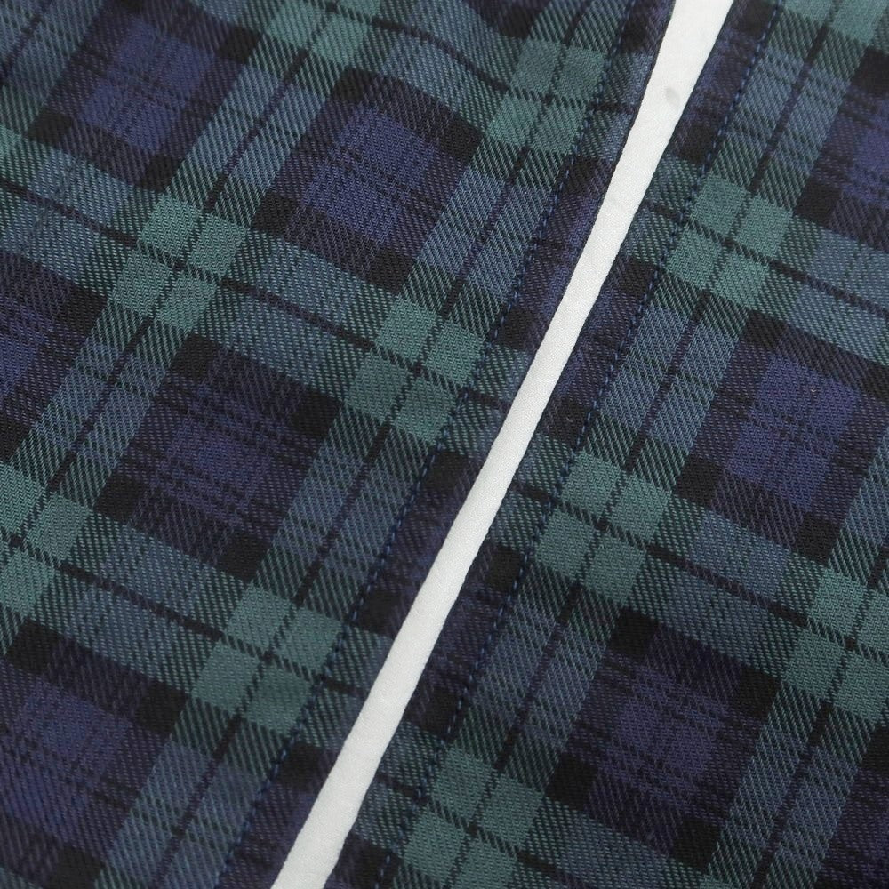 【中古】ジャンネット giannetto コットン チェック ホリゾンタルカラー カジュアルシャツ ネイビーxグリーン【 38 】【 状態ランクB 】【 メンズ 】