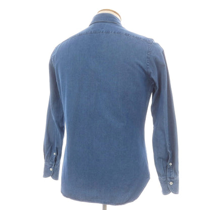 【中古】ジャンネット giannetto コットン カッタウェイ カジュアルシャツ ブルー【 サイズ39 】【 状態ランクC 】【 メンズ 】[PO20]