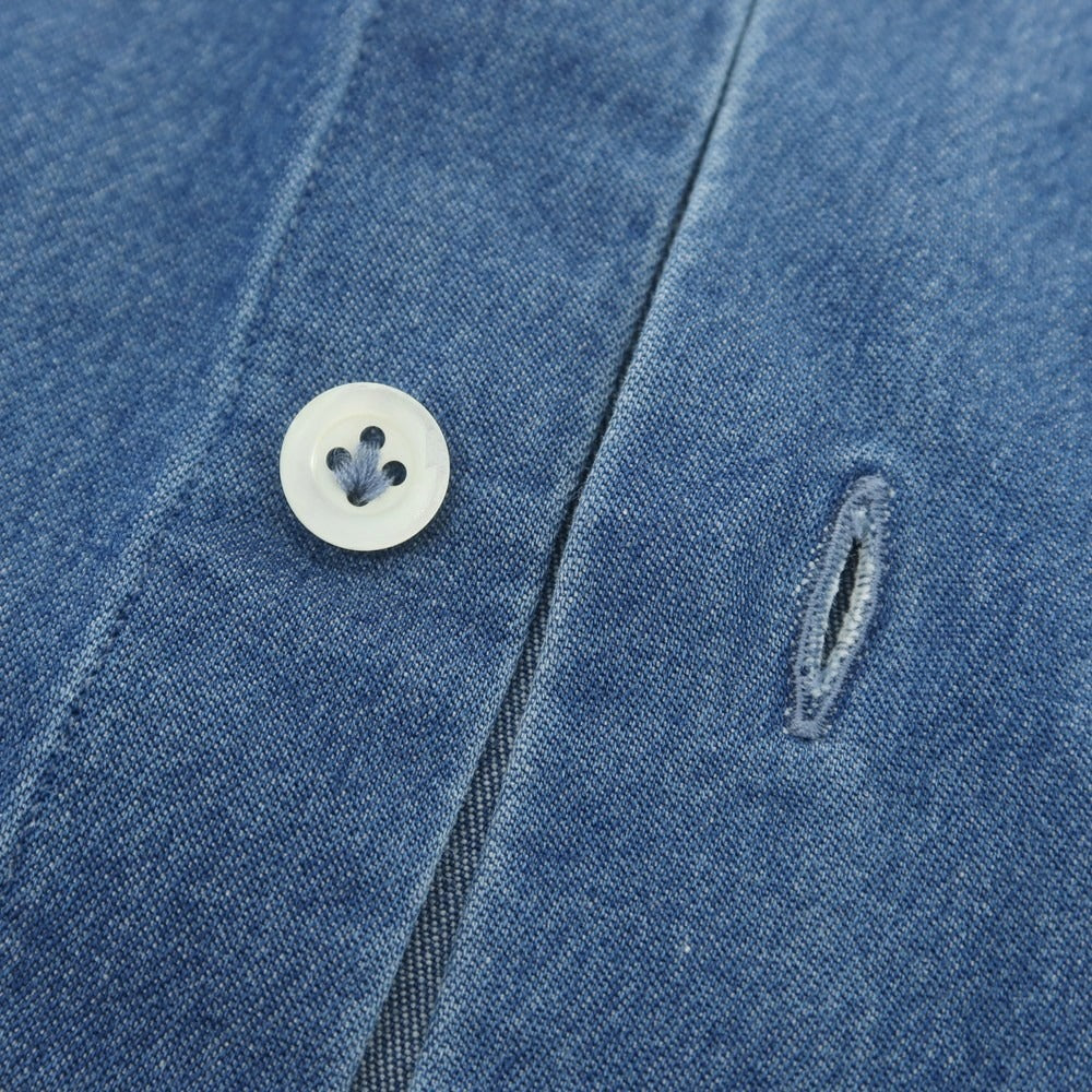 【中古】ジャンネット giannetto コットン カッタウェイ カジュアルシャツ ブルー【 サイズ39 】【 状態ランクC 】【 メンズ 】[PO20]