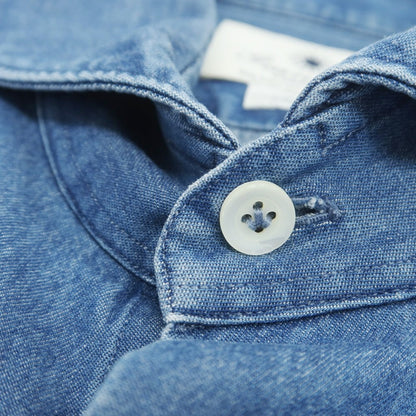 【中古】ジャンネット giannetto コットン カッタウェイ カジュアルシャツ ブルー【 サイズ39 】【 状態ランクC 】【 メンズ 】[PO20]