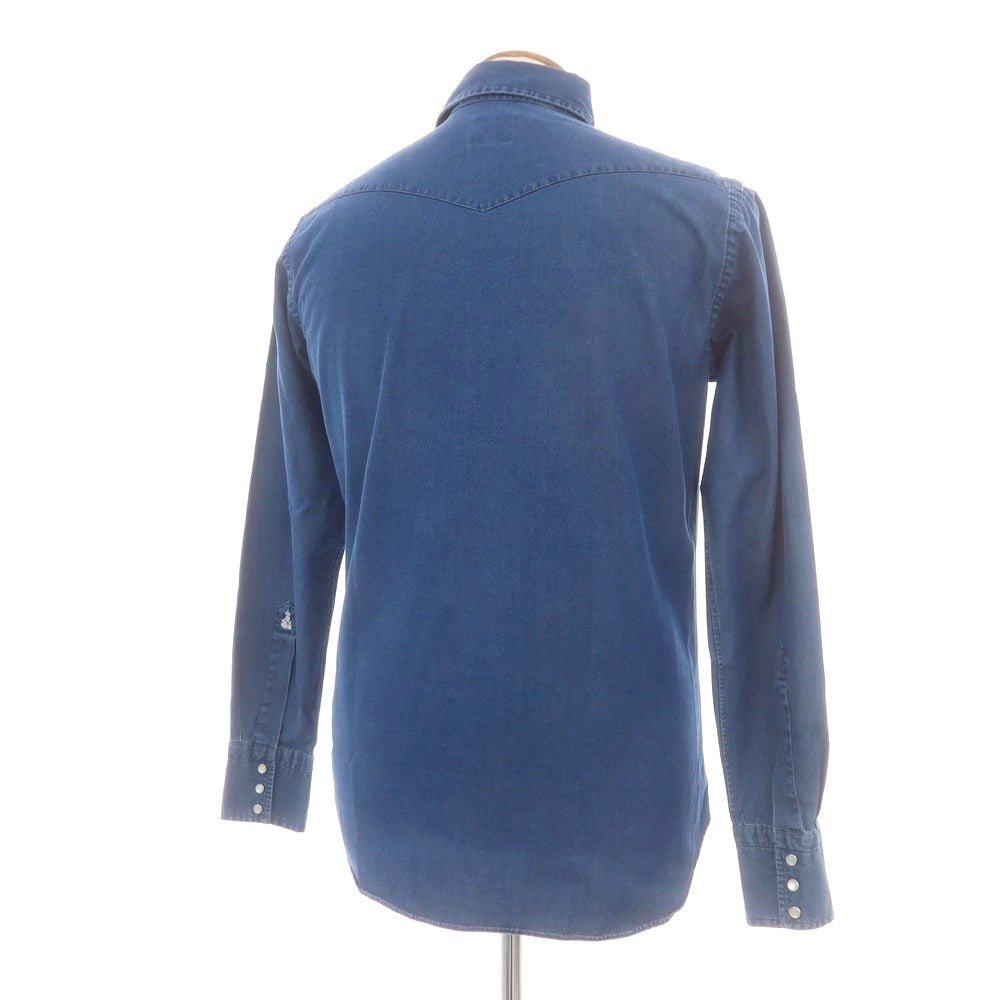 【中古】ギローバー GUY ROVER コットン ホリゾンタルカラー ウエスタンシャツ ネイビーブルー系【 M 】【 状態ランクB 】【 メンズ 】
