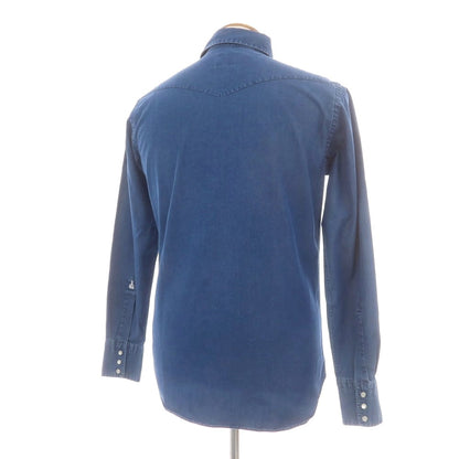 【中古】ギローバー GUY ROVER コットン ホリゾンタルカラー ウエスタンシャツ ネイビーブルー系【 M 】【 状態ランクB 】【 メンズ 】