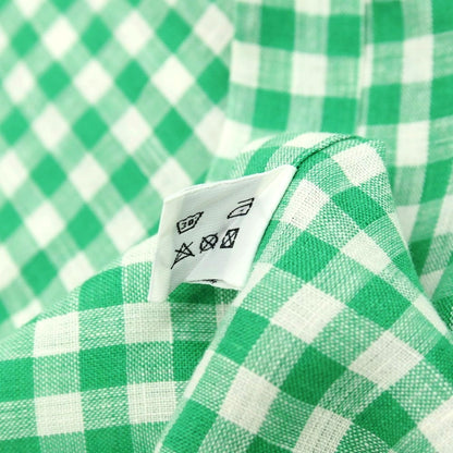 【中古】アレッサンドロ ゲラルディ ALESSANDRO GHERARDI リネン ギンガムチェック ワイドカラー カジュアルシャツ グリーンxホワイト【サイズ39】【 状態ランクB 】【 メンズ 】