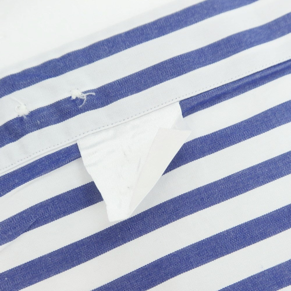 【中古】マリアサンタンジェロ Maria Santangelo guji別注 コットン系 ストライプ セミワイドカラー ドレスシャツ ネイビーxホワイト【 39 】【 状態ランクB 】【 メンズ 】