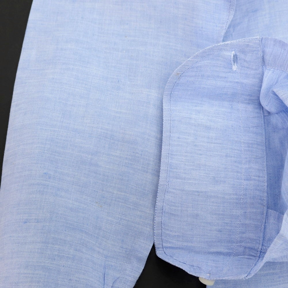 【中古】マリアサンタンジェロ Maria Santangelo コットンリネン系 ワイドカラー カジュアルシャツ ブルー【サイズ38】【 状態ランクB 】【 メンズ 】