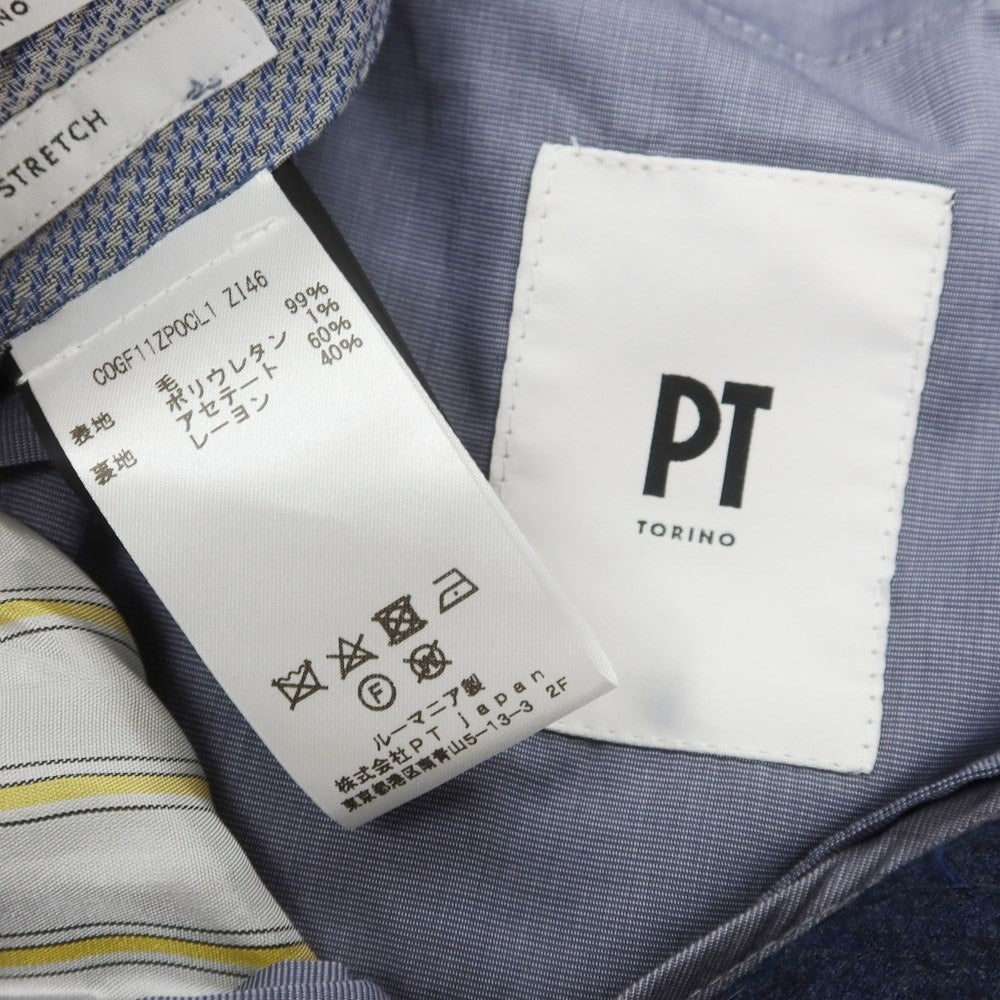 【中古】ピーティートリノ PT TORINO ストレッチウール ドレススラックスパンツ ネイビー【 46 】【 状態ランクB 】【 メンズ 】