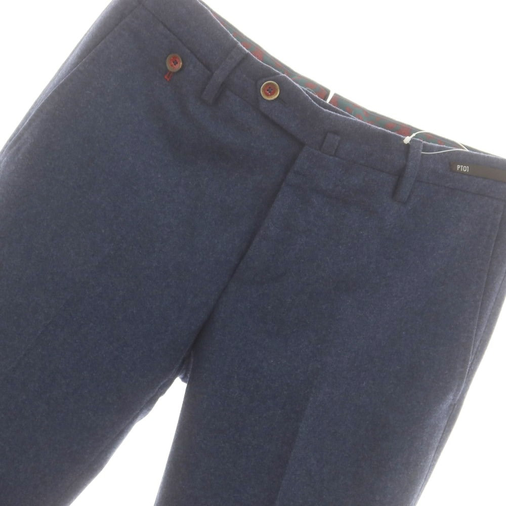 【中古】ピーティーゼロウーノ PT01 ウール ドレススラックスパンツ ネイビー【 46 】【 状態ランクB 】【 メンズ 】
