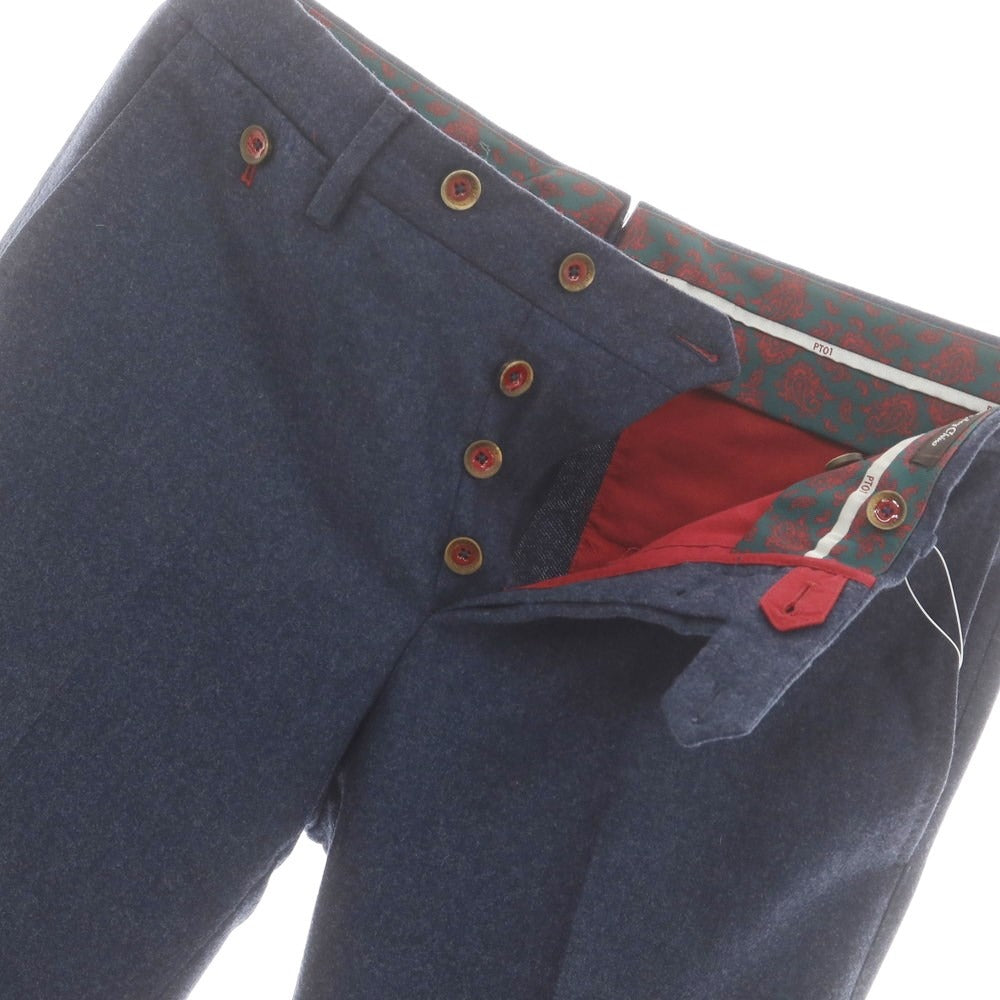 【中古】ピーティーゼロウーノ PT01 ウール ドレススラックスパンツ ネイビー【 46 】【 状態ランクB 】【 メンズ 】
