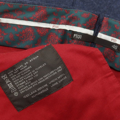 【中古】ピーティーゼロウーノ PT01 ウール ドレススラックスパンツ ネイビー【 46 】【 状態ランクB 】【 メンズ 】