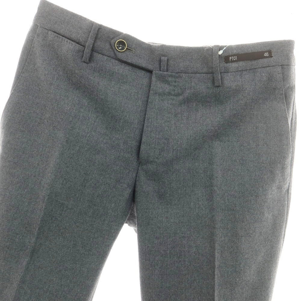 【中古】ピーティーゼロウーノ PT01 Super Slim Fit ストレッチウール ドレススラックスパンツ グレー【 46 】【 状態ランクB 】【 メンズ 】