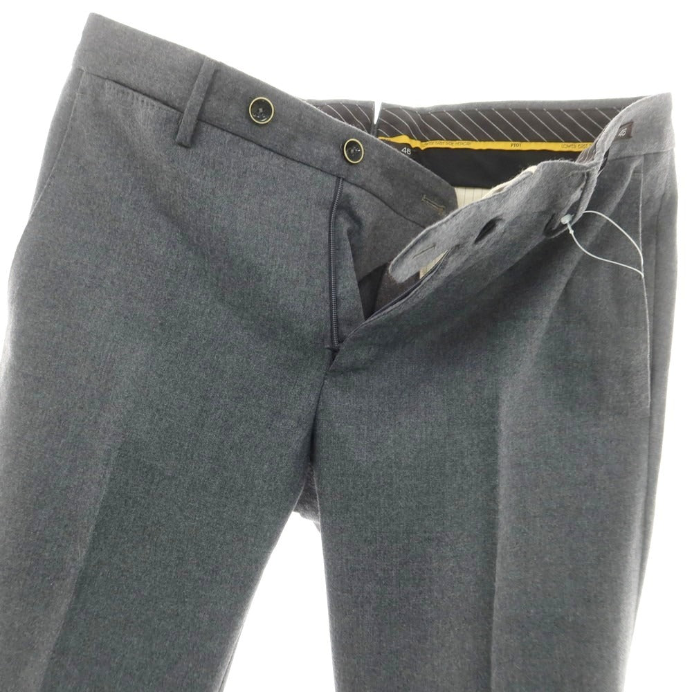 【中古】ピーティーゼロウーノ PT01 Super Slim Fit ストレッチウール ドレススラックスパンツ グレー【 46 】【 状態ランクB 】【 メンズ 】