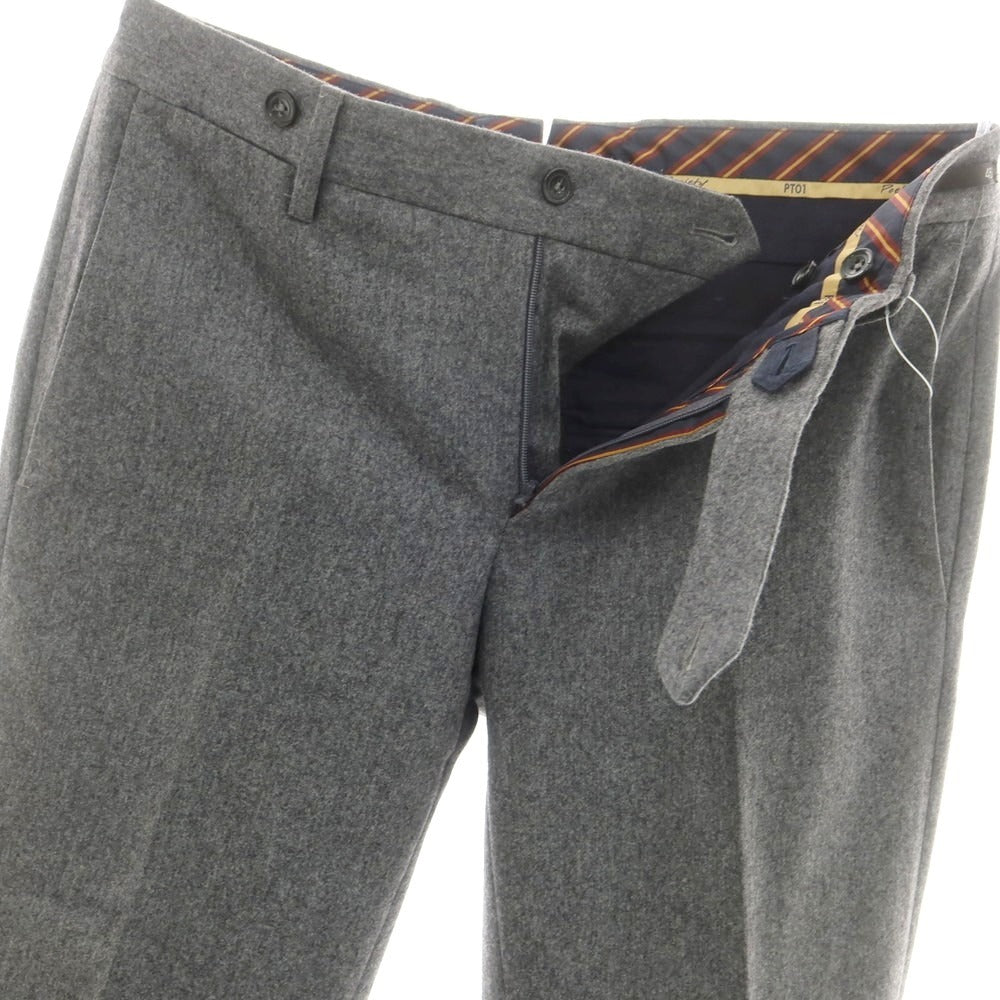 【中古】ピーティーゼロウーノ PT01 Skinny fit ストレッチウール ドレススラックスパンツ グレー【 46 】【 状態ランクB 】【 メンズ 】