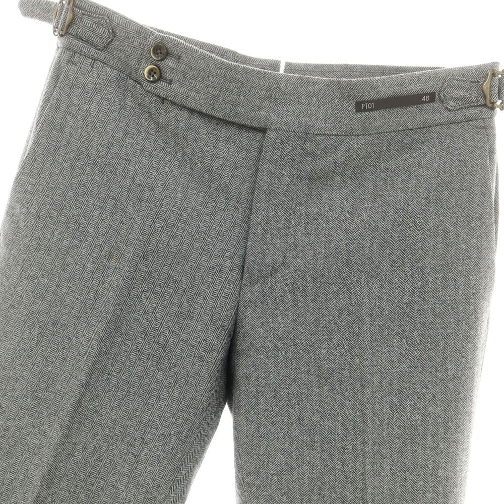 【中古】ピーティーゼロウーノ PT01 Evo fit ウール ドレススラックスパンツ グレー【 46 】【 状態ランクC 】【 メンズ 】