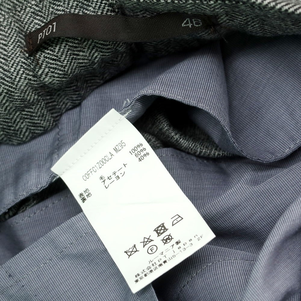 【中古】ピーティーゼロウーノ PT01 Evo fit ウール ドレススラックスパンツ グレー【 46 】【 状態ランクC 】【 メンズ 】