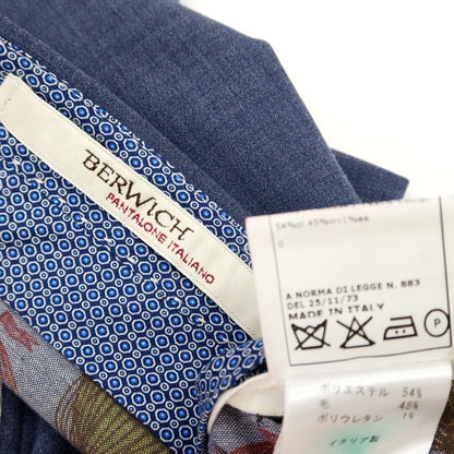 【中古】ベルウィッチ BERWICH ストレッチ ポリエステルウール ドレススラックスパンツ ライトネイビー【サイズ46】【 状態ランクA 】【 メンズ 】