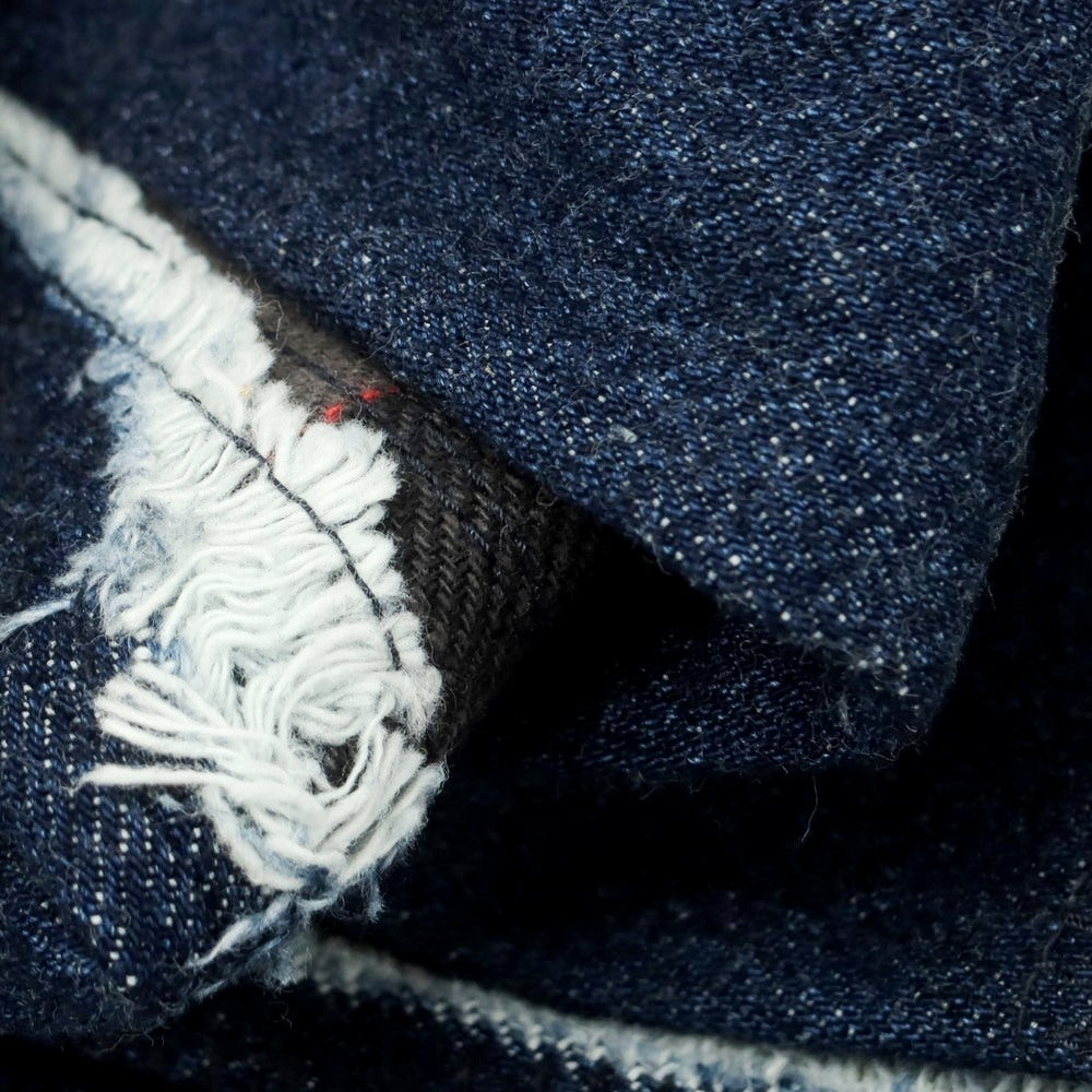 【中古】ジュンヤワタナベ マン JUNYA WATANABE MAN 2025年春夏 シルクスカーフ パッチワーク デニムパンツ ジーンズ ネイビー【 XS 】【 状態ランクA 】【 メンズ 】