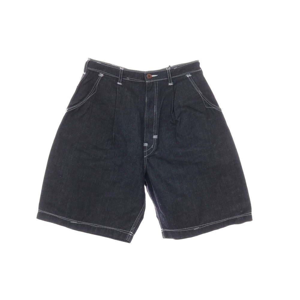 【中古】ジュンヤワタナベ マン JUNYA WATANABE MAN 2025年春夏 ナイロンコットン デニム ショートパンツ ブラックネイビー系【 XS 】【 状態ランクA 】【 メンズ 】[APD]