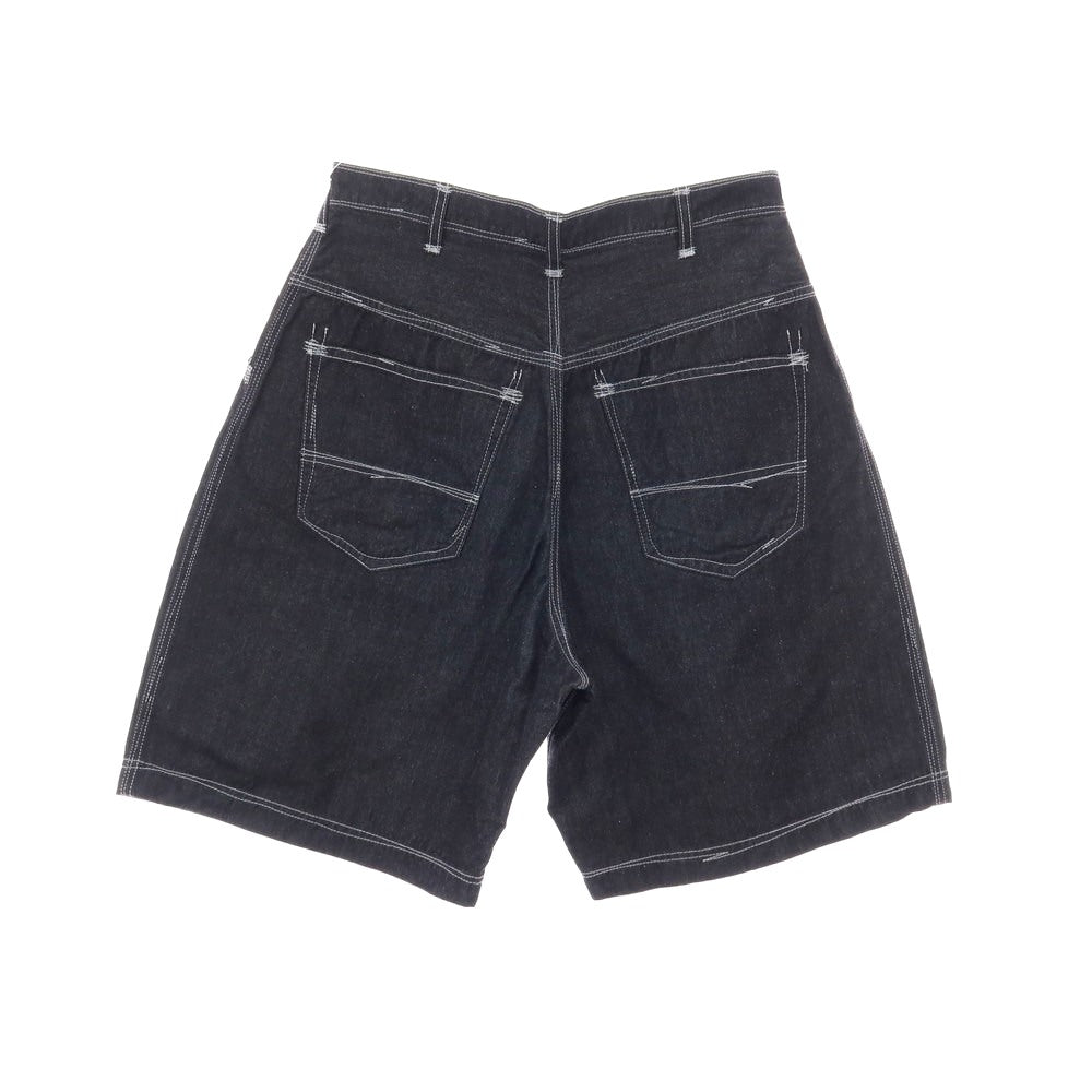 【中古】ジュンヤワタナベ マン JUNYA WATANABE MAN 2025年春夏 ナイロンコットン デニム ショートパンツ ブラックネイビー系【 XS 】【 状態ランクA 】【 メンズ 】[APD]