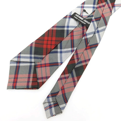 【中古】【未使用】コムデギャルソン オムドゥ COMME des GARCONS HOMME DEUX 2025年春夏 シルク チェック チェック柄ネクタイ レッドxホワイト【 状態ランクS 】【 メンズ 】
