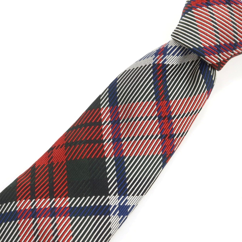 【中古】【未使用】コムデギャルソン オムドゥ COMME des GARCONS HOMME DEUX 2025年春夏 シルク チェック チェック柄ネクタイ レッドxホワイト【 状態ランクS 】【 メンズ 】