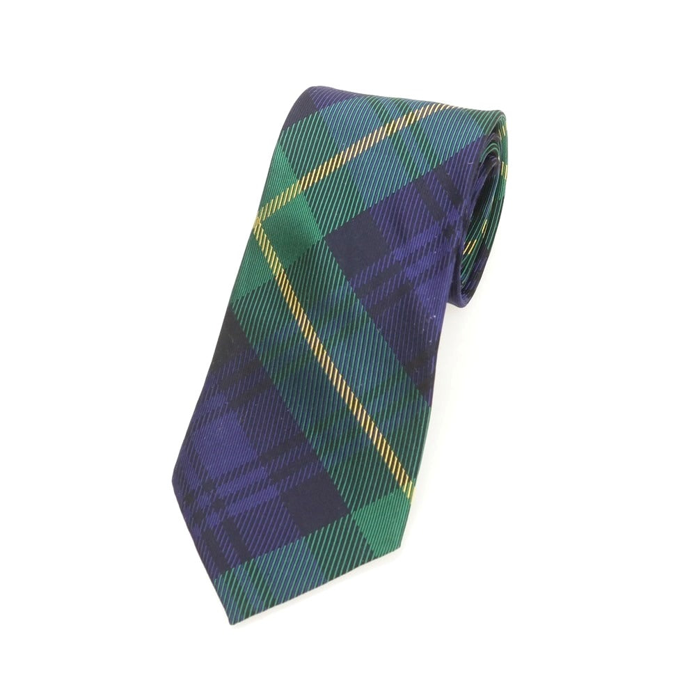 【中古】【未使用】コムデギャルソン オムドゥ COMME des GARCONS HOMME DEUX 2025年春夏 シルク チェック チェック柄ネクタイ グリーンxパープル【 状態ランクS 】【 メンズ 】