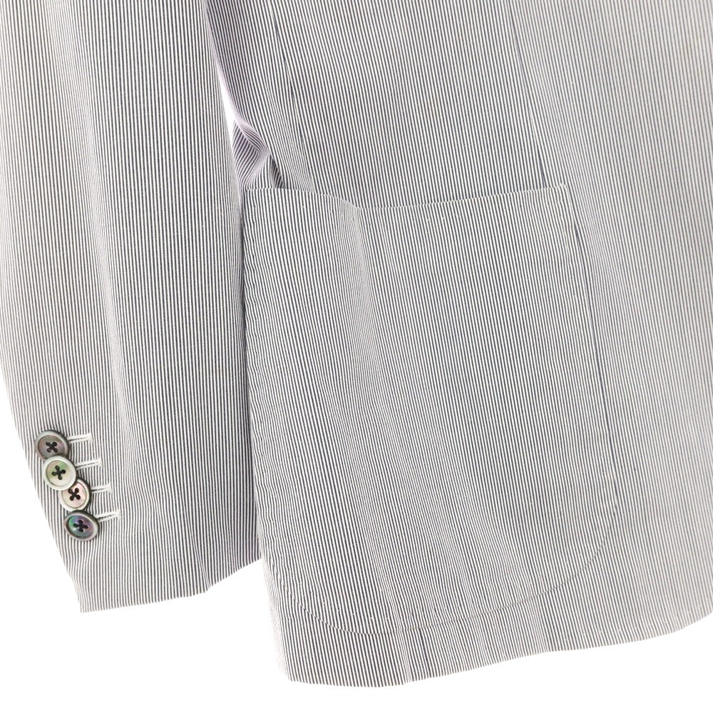 【中古】グジ guji ストレッチ コットン ストライプ 3つボタンスーツ ブルーxホワイト【サイズ44】【 状態ランクB 】【 メンズ 】