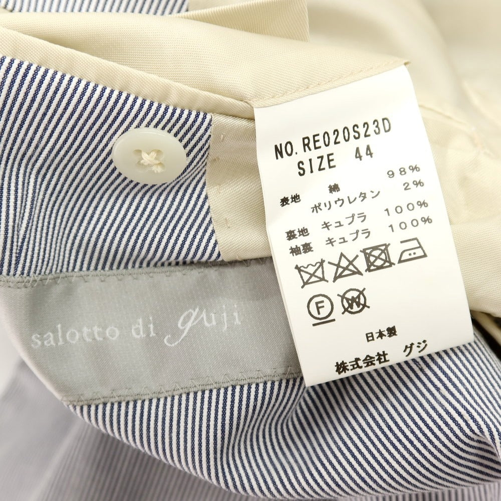 【中古】グジ guji ストレッチ コットン ストライプ 3つボタンスーツ ブルーxホワイト【サイズ44】【 状態ランクB 】【 メンズ 】