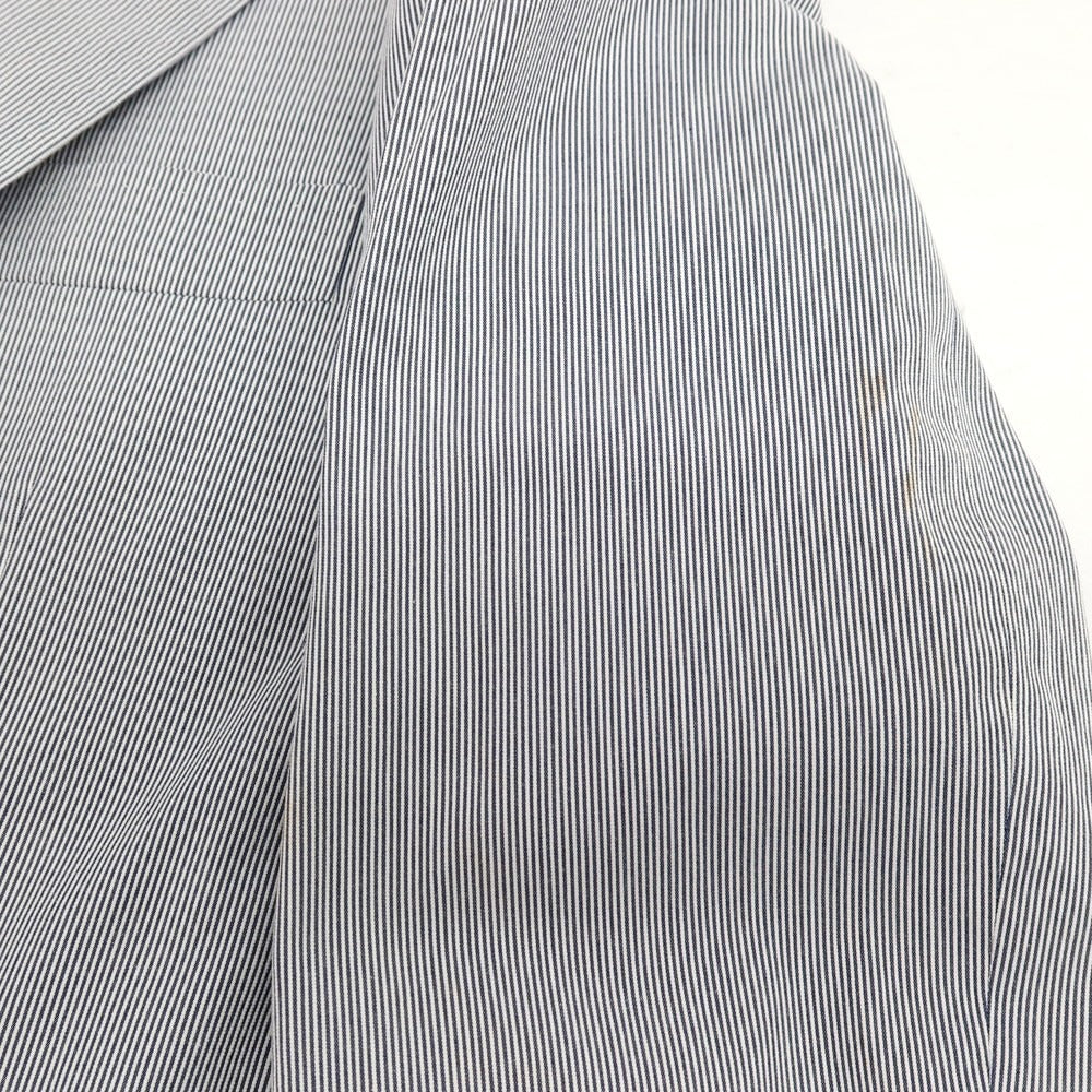 【中古】グジ guji ストレッチ コットン ストライプ 3つボタンスーツ ブルーxホワイト【サイズ44】【 状態ランクB 】【 メンズ 】