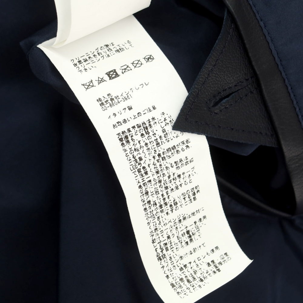 【中古】エンメティ EMMETI JURI ラムスキン シングル ライダースジャケット ネイビー【 サイズ46 】【 状態ランクB 】【 メンズ 】 [APD]