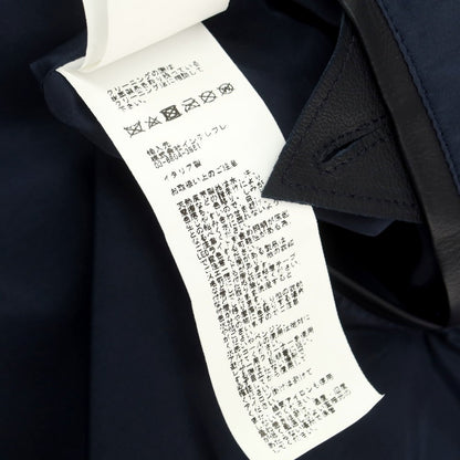 【中古】エンメティ EMMETI JURI ラムスキン シングル ライダースジャケット ネイビー【 46 】【 状態ランクB 】【 メンズ 】