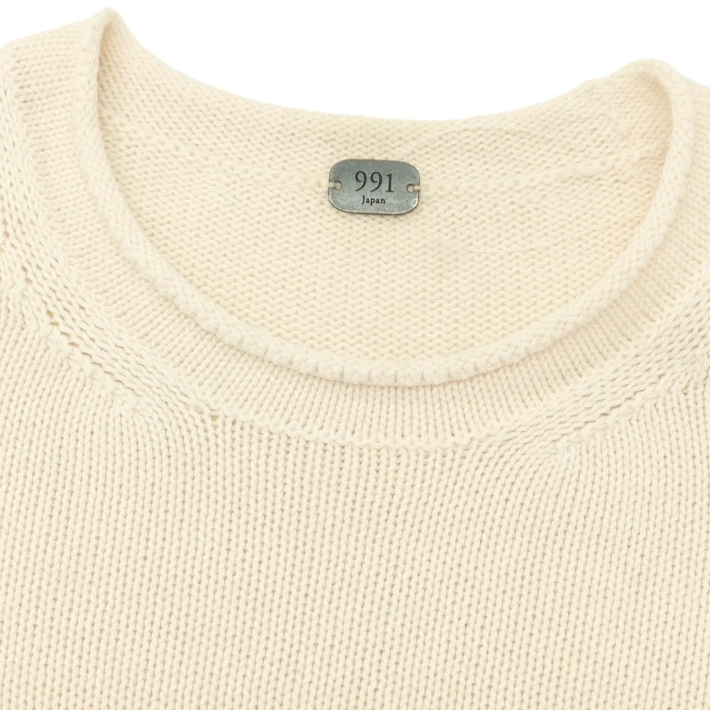 【中古】キューキューイチ 991 カシミヤ混コットン プルオーバーニット オフホワイト【 46 】【 状態ランクB 】【 メンズ 】
