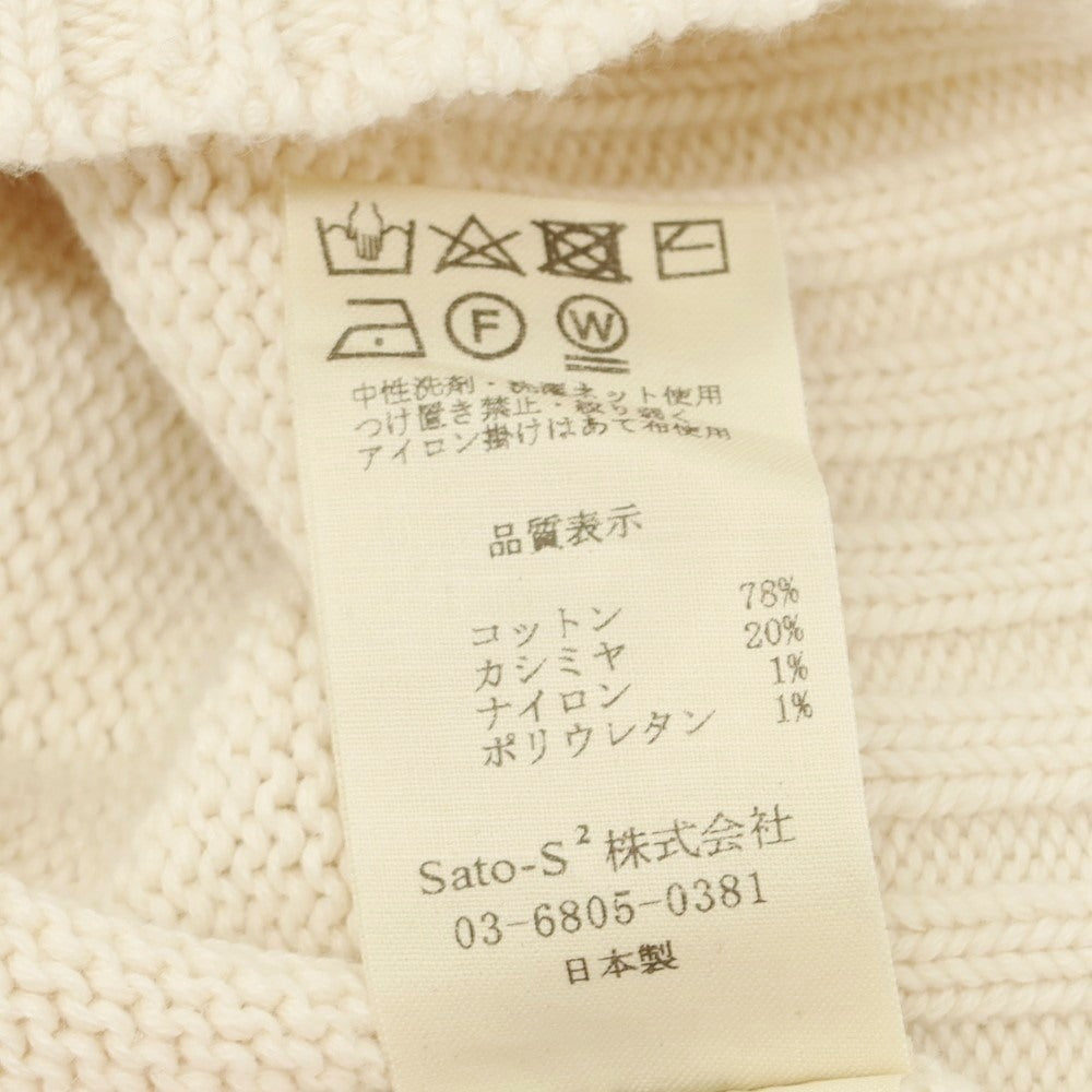 【中古】キューキューイチ 991 カシミヤ混コットン プルオーバーニット オフホワイト【 46 】【 状態ランクB 】【 メンズ 】