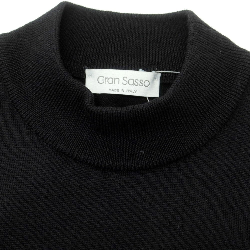 【中古】グランサッソ GRAN SASSO ハイゲージ ウール モックネック プルオーバーニット ブラック【 46 】【 状態ランクB 】【 メンズ 】