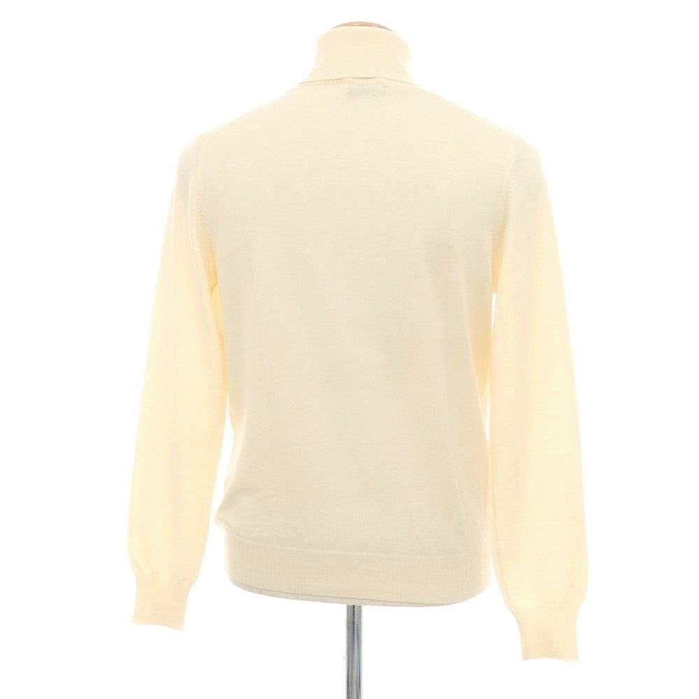 【中古】グランサッソ GRAN SASSO ハイゲージ ウール タートルネック プルオーバーニット オフホワイト【 46 】【 状態ランクA 】【 メンズ 】